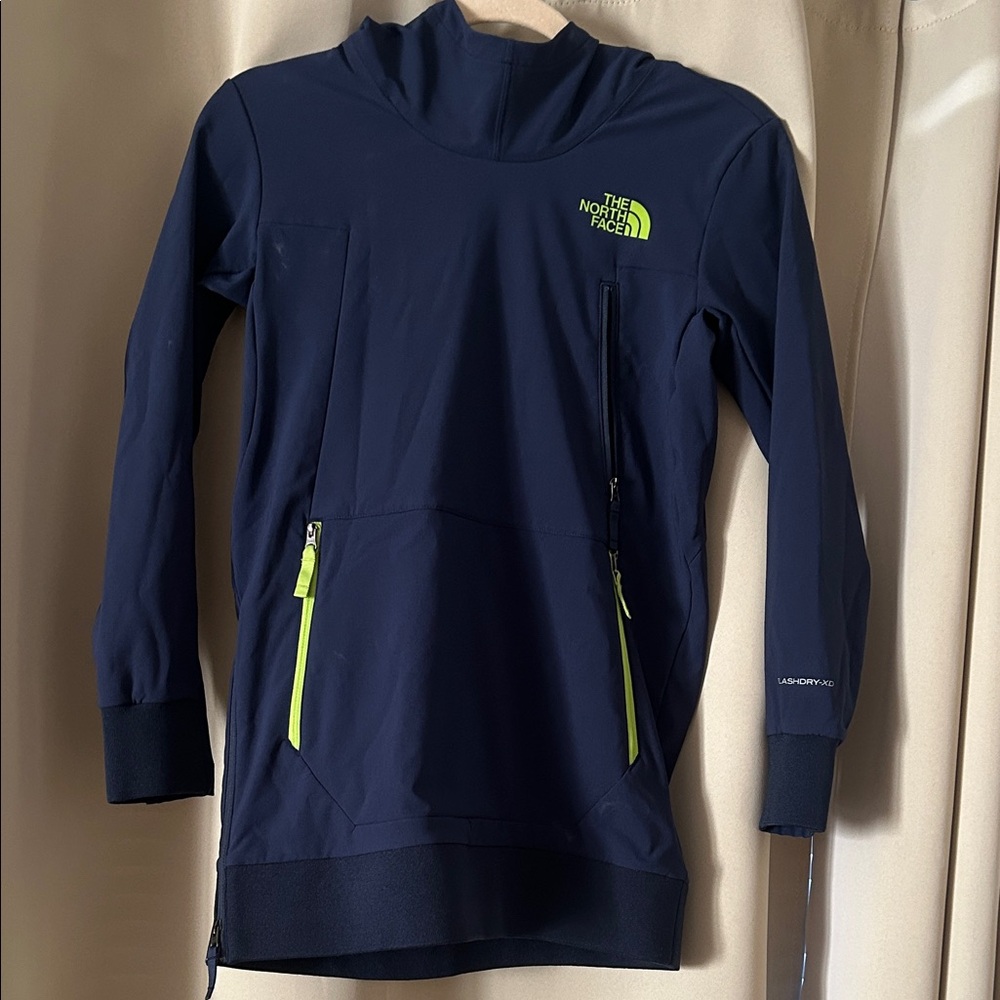 The North Face Dark Blue Pullover with Bright Yellow Zippers